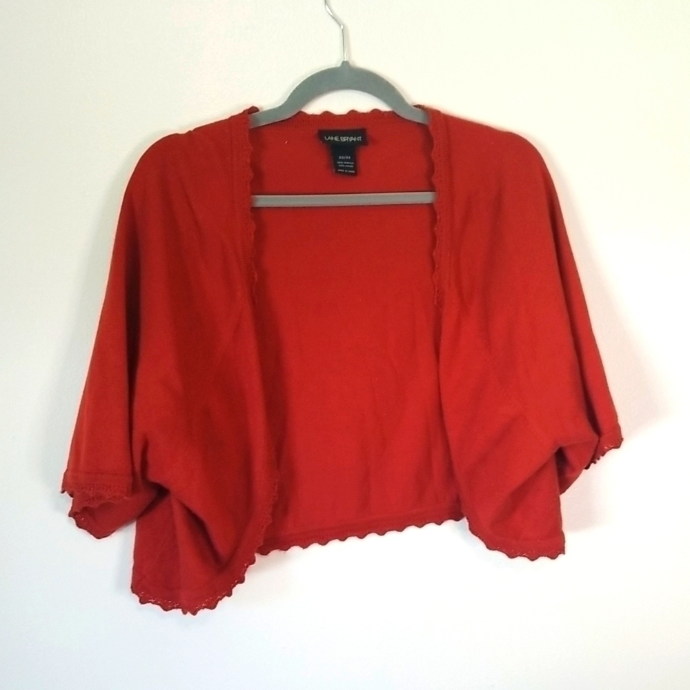 Lane Bryant Brick Red Brown Bolo Jacket Size 22 24